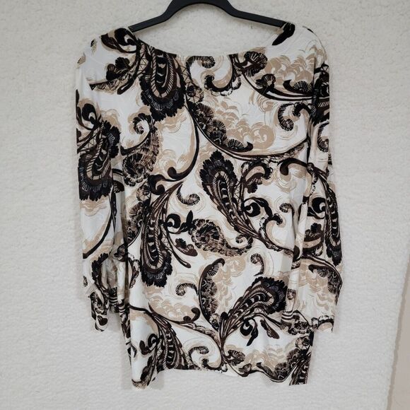 JM Collection Tunic Top Womens 2X Textured Stretch Flowy Pausley Office Career - Picture 5 of 13